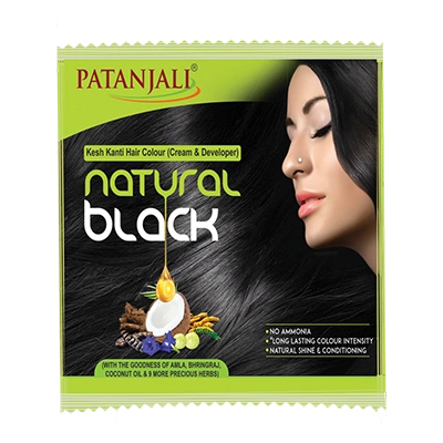 Patanjali Kesh Kanti Hair Colour (Cream & Developer) - Natural Black