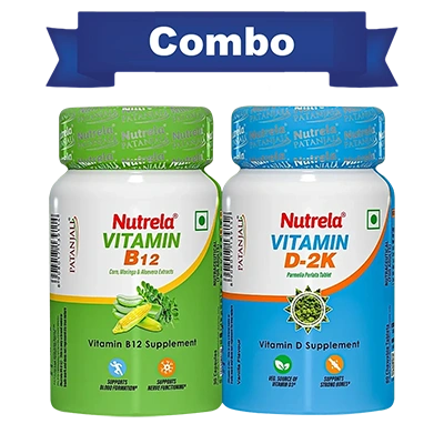 Combo Patanjali Nutrela Vitamin D2K + B12 (60N+30)