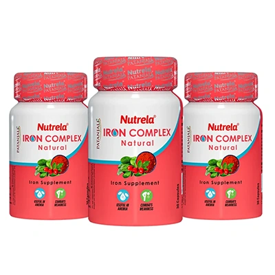 Patanjali Nutrela Iron Complex Natural Capsule (pack of 3)