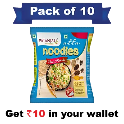 Pack of 10- Atta Noodles Desi Masala 60g-  Rs 10 Off