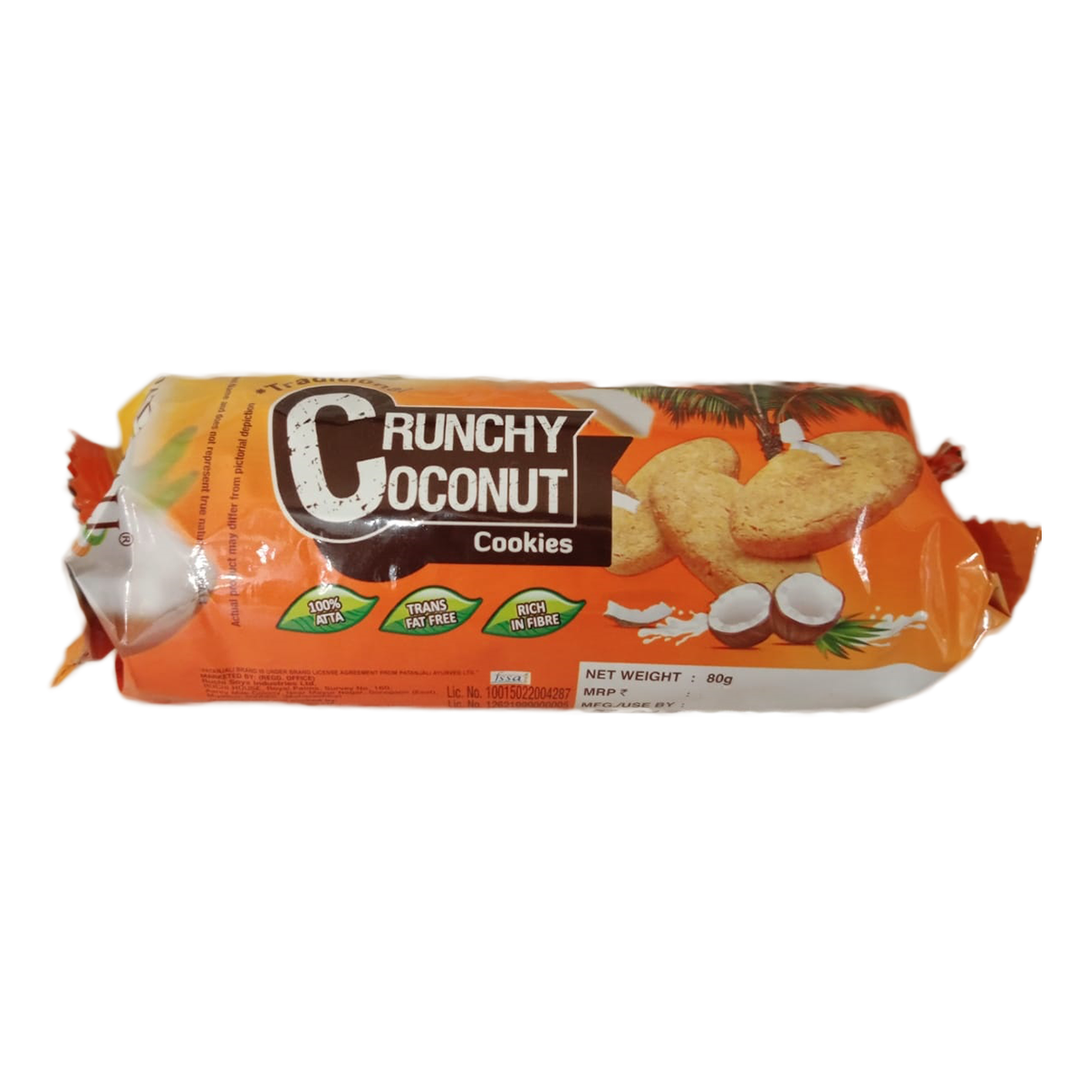 Patanjali 80gm Crunchy Coconut Cookies, Packaging Size: