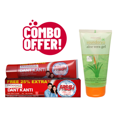 Combo- Dant Kanti Fresh Active Gel 80G+25%EXTRA + Aloevera gel 150 ML 