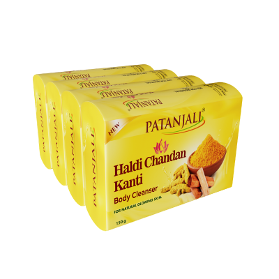 Patanjali Haldi Chandan Kanti Body Cleanser  150 G x 4 N